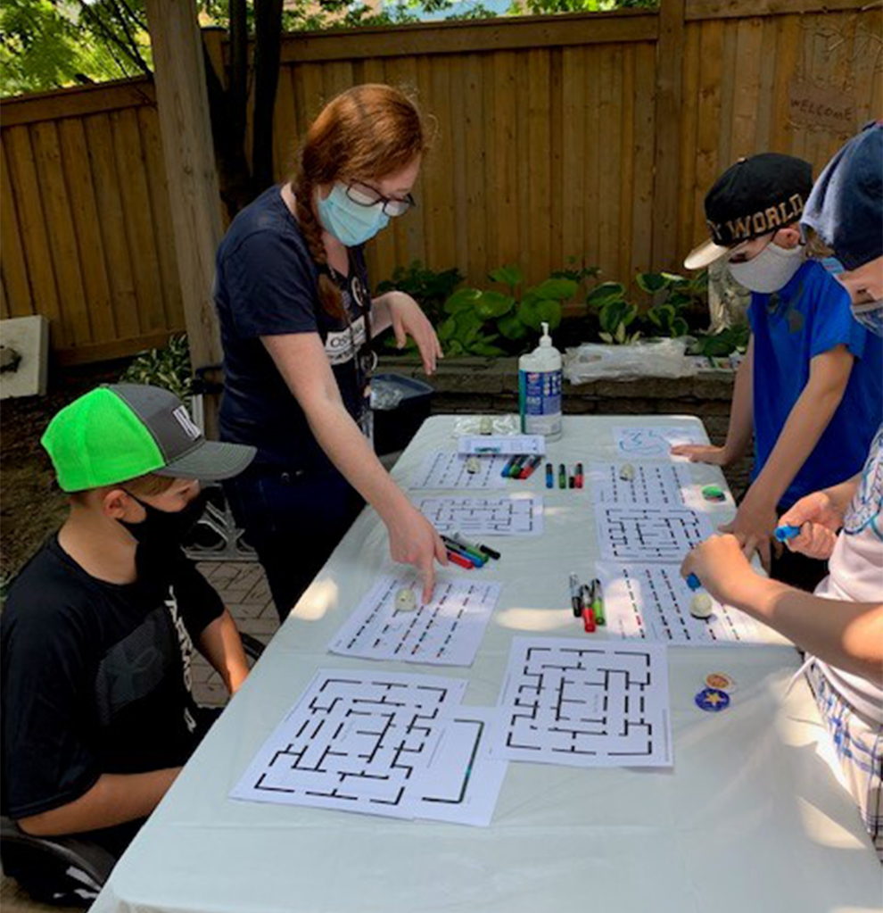 STEAM fun with campers at Hearth Place Cancer Support Centre.
